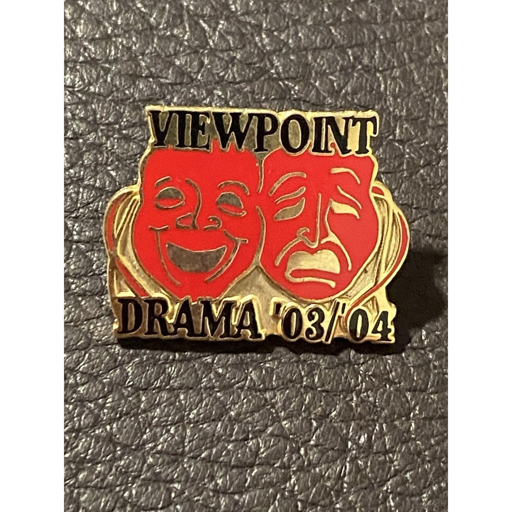 Viewpoint Drama 2003-04Red Enamel Pin Theater Stage Two Masks Comedy/Drama Lapel